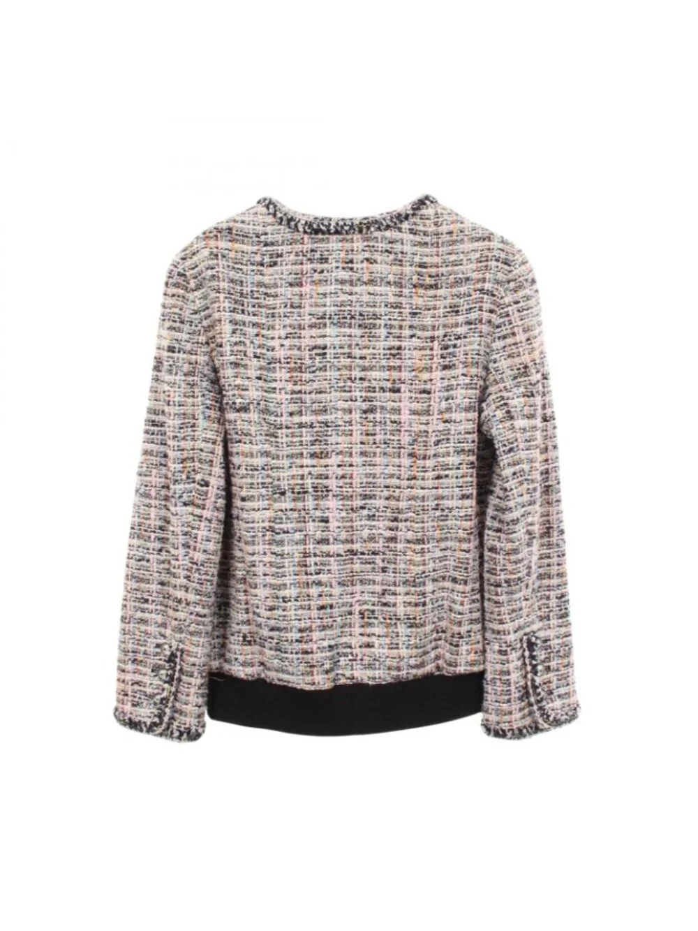 Chanel CC Logo Button Tweed Jacket Multicolor
